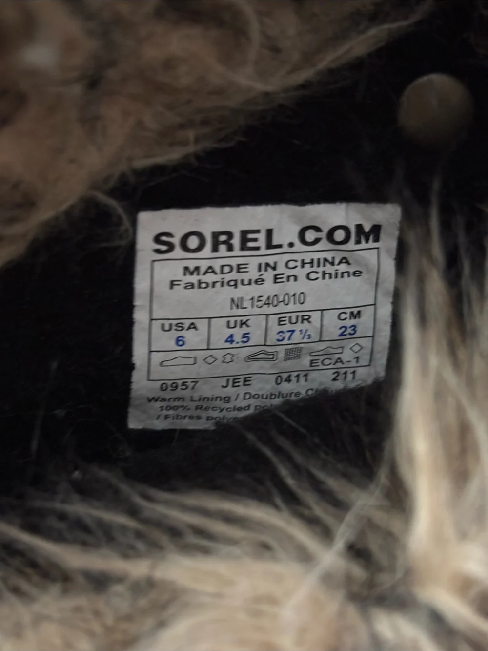 Sorel Women's Joan of Arctic Black Winter Snow Lace-Up Boots Size 6